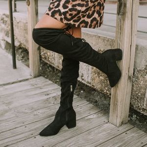FAUX SUEDE Over the knee boot